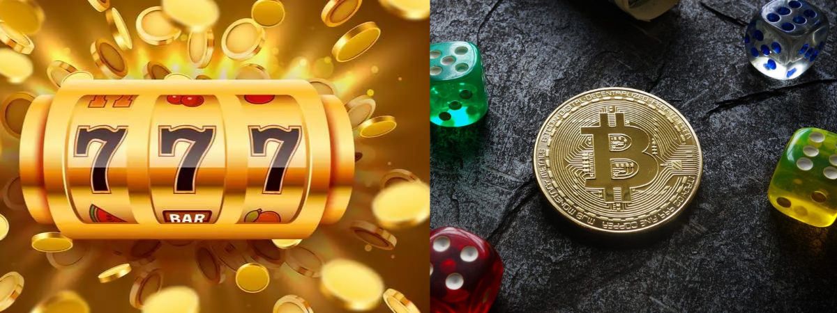 slot games 777 and table games with dices and a bitcoin