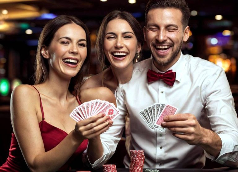 young people celebrating jackpot