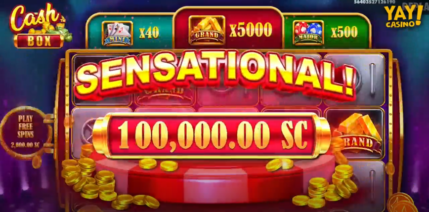 cash box win 100K Yay Casino