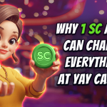 girl holding a Yay Casino sweeps coin