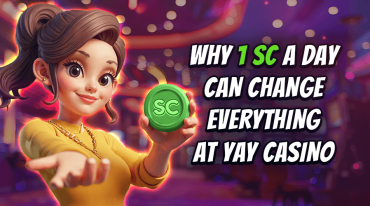 girl holding a Yay Casino sweeps coin