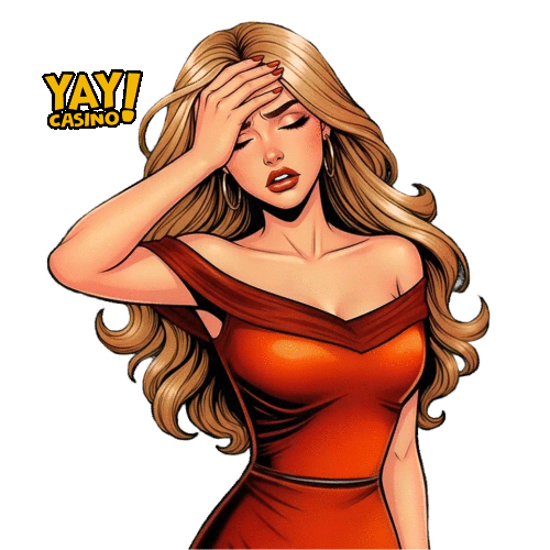 Yay Casino character Scarlett disappointed