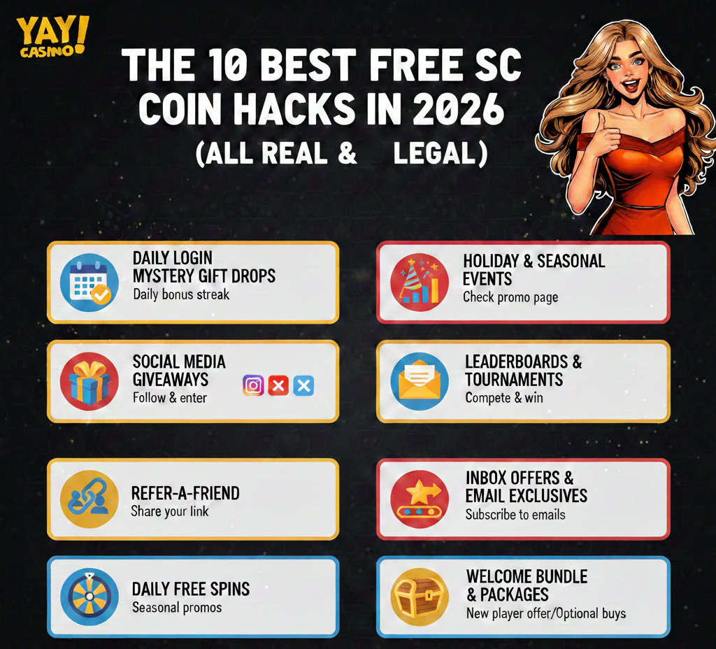 10 best free SC coin hacks in 2026 - Yay Casino