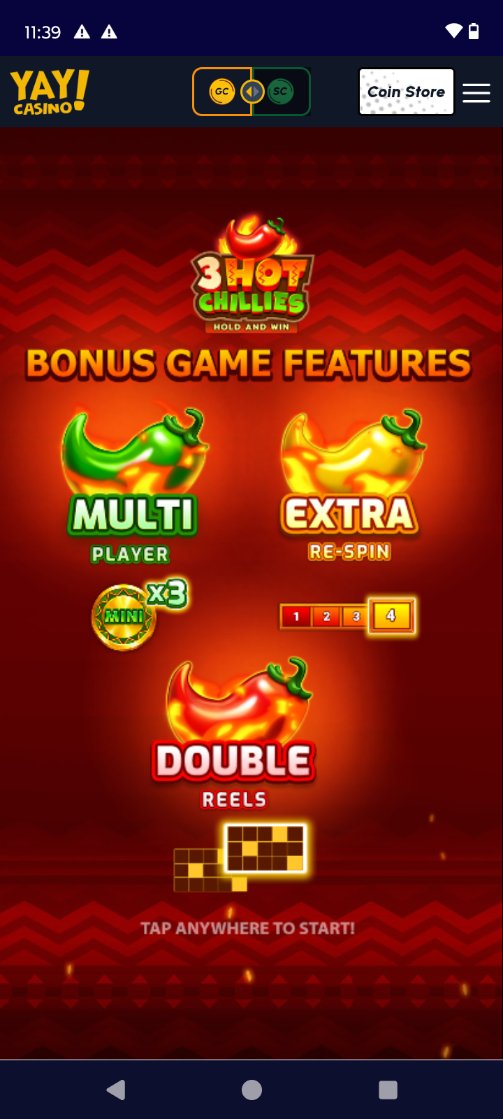 Yay Casino mobile app screenshots